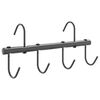 vidaXL Bridle Hanger with 6 Swivel Hooks Black Steel
