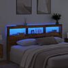 vidaXL Headboard with Shelf Old Wood 200 x 17 x 102 cm Engineered Wood