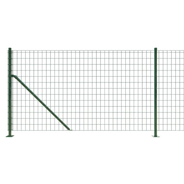 vidaXL Wire Mesh Fence with Flange Green 1.1x25 m