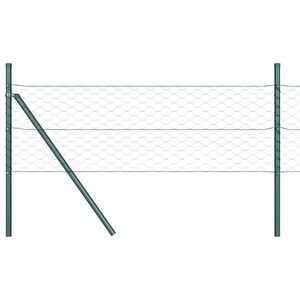 vidaXL Fence Post Green 50 x 1.4 m (50 mm mesh) Steel and PVC