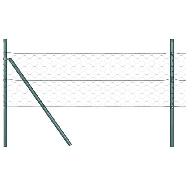 vidaXL Fence Post Green 50 x 1.4 m (50 mm mesh) Steel and PVC