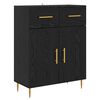 vidaXL Highboard Black Oak 69.5 x 34 x 180 cm Engineered Wood