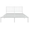 vidaXL Metal Bed Frame without Mattress with Headboard White 160x200cm
