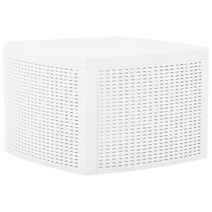 vidaXL Outdoor Table | White | Polypropylene | Medium | Outdoor Table | Square