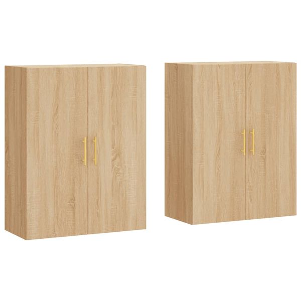 vidaXL Wall Mounted Cabinets 2 pcs Sonoma Oak 69.5x34x90 cm