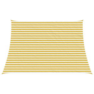 vidaXL Sunshade Sail Yellow and White 3 / 4 x 3 m HDPE