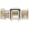 vidaXL Garden Dining Set 5 pcs Beige Poly rattan