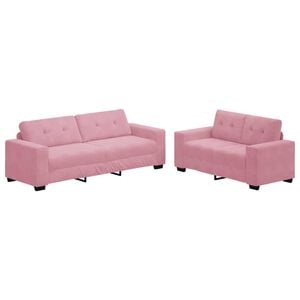 vidaXL Sofa 2 pcs Pink 221 x 80 x 80 cm Fabric