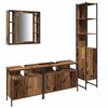 vidaXL Bathroom Furniture Set with Door 4 pcs Old Wood Engineered Wood