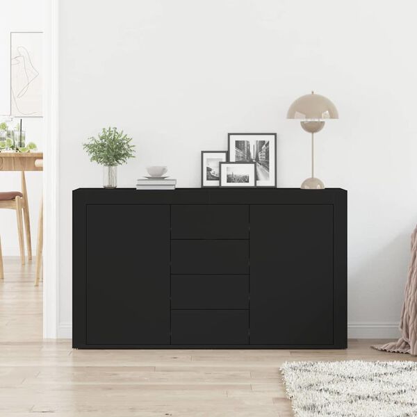 vidaXL Sideboard with Drawer Black 120 x 36 x 69 cm Engineered Wood