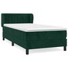 vidaXL Box Spring Bed with Mattress Dark Green 90x200 cm Velvet