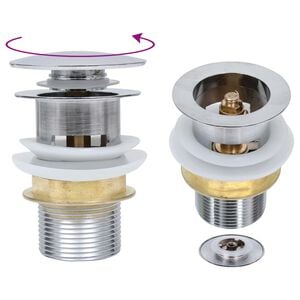 vidaXL Push Drain without Overflow Function Silver 6.4x6.4x9.1 cm