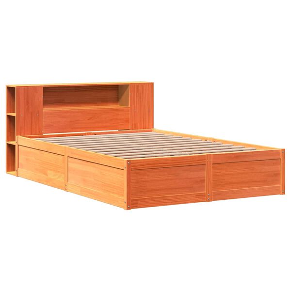 vidaXL Bed Frame without Mattress Wax Brown 120x200 cm Solid Wood Pine