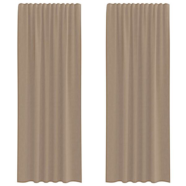 vidaXL Voile Curtains with Rod Pockets 2 pcs Light Brown