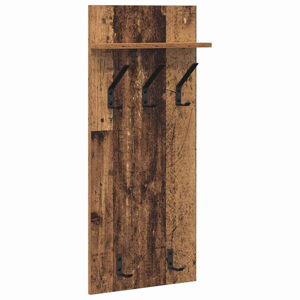 vidaXL Wall-Mounted Coat Rack Old Wood 40 x 10 x 90 cm Engineered wood