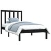 vidaXL Bed Frame without Mattress Black Solid Wood Pine 100x200 cm