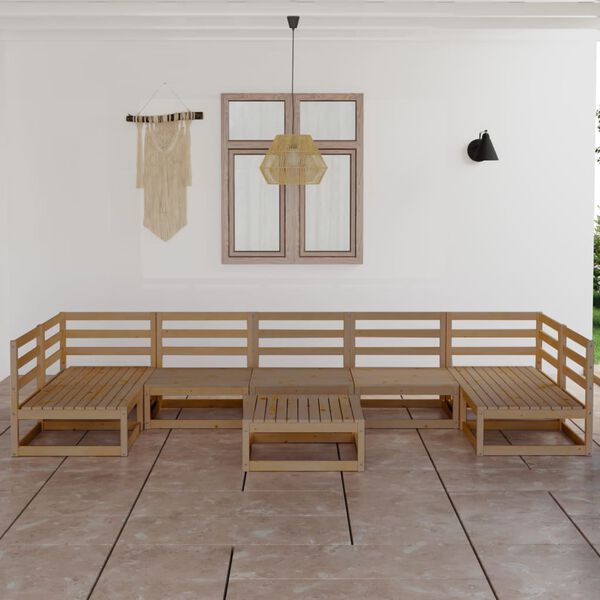 vidaXL 8 Piece Garden Lounge Set Solid Wood Pine