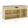 vidaXL Shoe Bench with Cushion Sonoma Oak 104x30x49 cm Engineered Wood