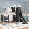 vidaXL Kids'Loft Bed Frame White and Black 99.5 x 190 cm Metal