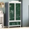 vidaXL Chalkboard Wardrobe with Drawer Grey and white Engineered wood