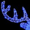 vidaXL Reindeer Head with 140 LEDs Blue 68 x 36.5 x 62.5 cm Acrylic