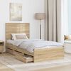 vidaXL Bed Frame with Drawer Sonoma Oak 90 x 190 cm Engineer Wood