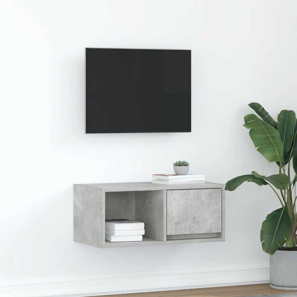 vidaXL TV Cabinet Concrete Grey 60x31x25.5 cm Engineered Wood