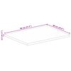 vidaXL Table Top 80x60x2.5 cm Rectangular Solid Wood Rough Mango