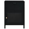 vidaXL Nightstand Black 40x30x54.5 cm Steel and Glass