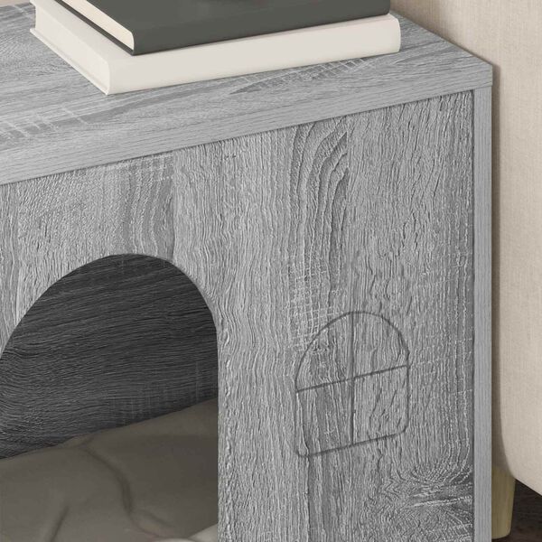 vidaXL Cat House Grey Sonoma 51 x 30 x 52 cm Engineered Wood