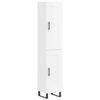 vidaXL Highboard High Gloss White 34.5x34x180 cm Engineered Wood