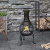 vidaXL Garden Stove with Poker 39x39x90 cm Steel