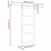 vidaXL Sliding Door White and Black 83 x 211 cm Solid Pine Wood
