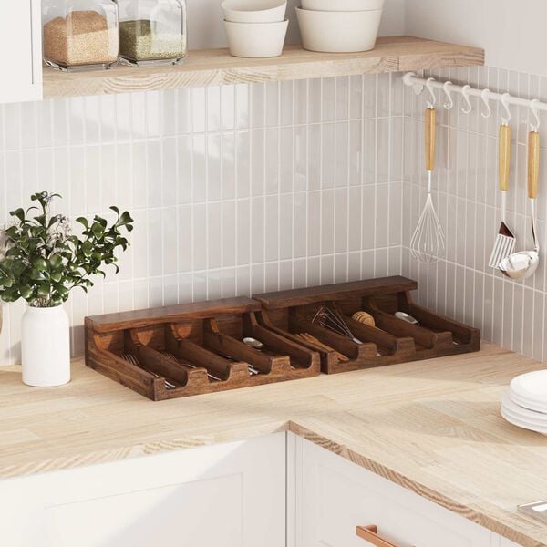 vidaXL Case Brown 36 x 30 x 10 cm Solid Mahogany Wood