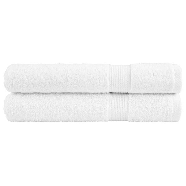 vidaXL Premium Sauna Towels "SOLUND" 2 pcs White 80x200 cm 600 gsm