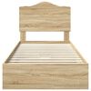 vidaXL Storage Bed with Drawer Sonoma Oak 90 x 200 cm Engineered Wood