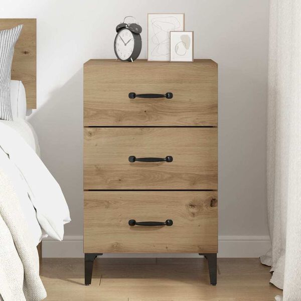 vidaXL Bedside Cabinet Artisan Oak 40 x 40.5 x 66 cm Engineered Wood