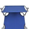 vidaXL Folding Sun Lounger with Canopy Blue Aluminium