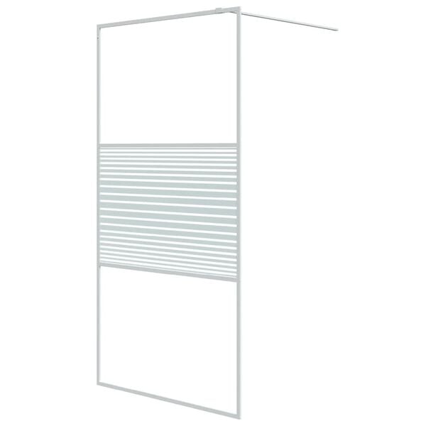 vidaXL Walk-in Shower Wall White 100x195 cm Clear ESG Glass