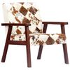vidaXL Armchair White and Brown Real Goat Leather