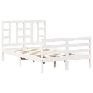 vidaXL Bed Frame without Mattress White 120x200 cm Solid Wood