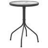vidaXL Garden Table | Anthracite | Steel, Glass | Small | Durable | Garden Table