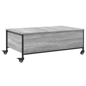 vidaXL Coffee Table with&nbsp;Wheels Grey Sonoma 91x55x34 cm Engineered&nbsp;Wood