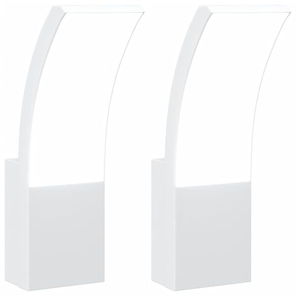 vidaXL Outdoor LED Wall Lights 2pcs White Die-cast Aluminium
