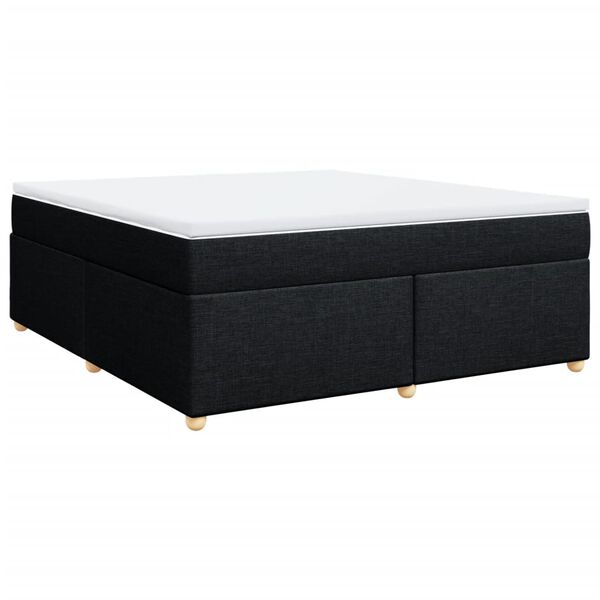 vidaXL Box Spring Bed with Mattress Black 180x200 cm Fabric