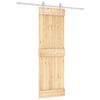 vidaXL Sliding Door Natural and White 70 x 210 cm Solid Pine Wood