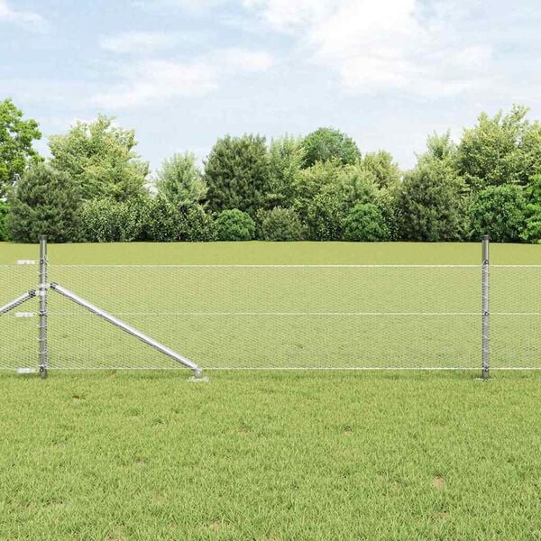 vidaXL Fence Post Silver 100 x 0.8 m (13 mm mesh) Steel