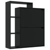 vidaXL Shoe Cabinet Black 79.5x24x90.5 cm Engineered Wood