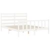 vidaXL Bed Frame without Mattress White King Size Solid Wood Pine