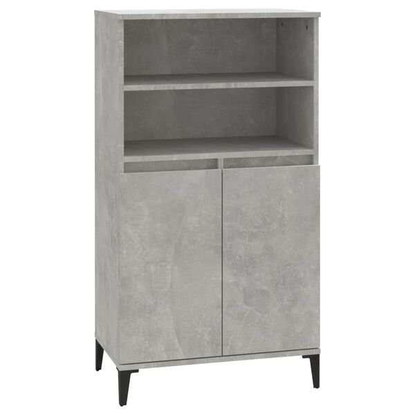 vidaXL Highboard Concrete Grey 60x36x110 cm Engineered Wood